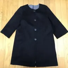 ウール　ノーカラー　コート　アーバンリサーチ　黒　ブラック　ロングコート