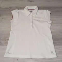Nike FIT DRY　素材　ホワイトポロシャツ　ナイキ　フィットドライ　S