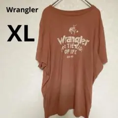 ラングラー ロゴ プリントTシャツ カウボーイ オレンジ 橙 XL アメカジのサムネイル