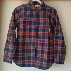 【Columbia】ネイビーオレンジチェック長袖シャツ