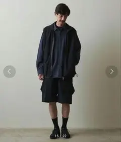 人気◎美品★スティーブンアラン　レギュラーカラーボックスシャツ　M　紺