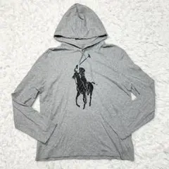 未使用級 ポロ ラルフローレン サマーパーカー ビッグポニー グレー 黒 L