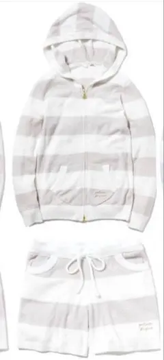 gelato pique ルームウェア上下セット ボーダーグレー