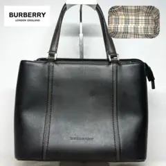 ✨️高級✨️ BURBERRY ハンドバッグ トートバッグ レザー 自立 ブラック