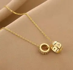 金アレ トゥーリング✨ ネックレス サージカルステンレス 【爆売れ】 czダイヤ