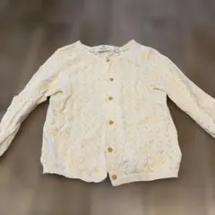 H&M アイボリー ケーブル編みカーディガン 122/128