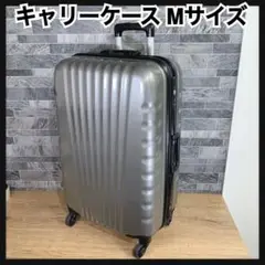 ハードタイプ　キャリーバッグ　Mサイズ　TSAロック　シルバー　4輪