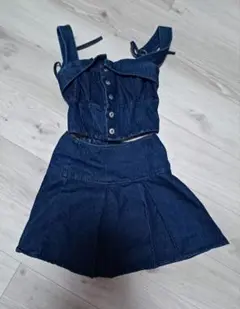 マジェスティックレゴン　デニムビスチェ　スカート　セット