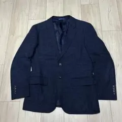 ランバンオンブルー　テーラードジャケット　ウール　リネン　ネイビー　現行　46