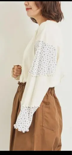 SM2♡パッチワーク配色メローカットソー♡キナリ♡フリーサイズ♡