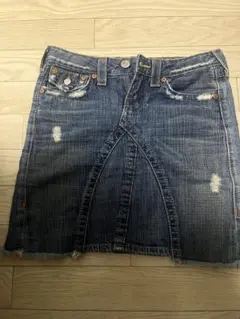 希少TRUE RELIGION トゥルーレリジョン ブラックデニムミニスカート