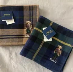☘️ラルフローレン ガーゼ タオルハンカチ 《ポロベア》　2枚セット