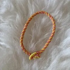 手作り 編みブレスレット／カラフル・サイズ調整可