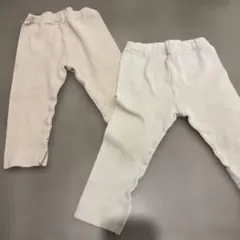 ベージュとホワイトのレギンス 90 ユニクロ