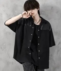 アドラー　廃盤　TR switch shirt / 合皮スイッチシャツ　半袖　黒のサムネイル