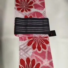 キスミス浴衣 単品 赤 ピンク 菊柄　綿紅梅のサムネイル