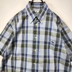 LACOSTE　ヴィンテージチェックシャツ　3　文字ワニ　90s　大沢商会　古着