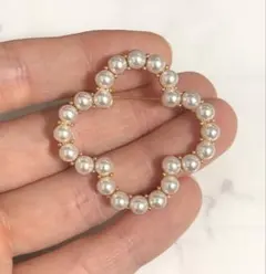 ②※残り1個 人気 クローバー パール ブローチ ゴールド