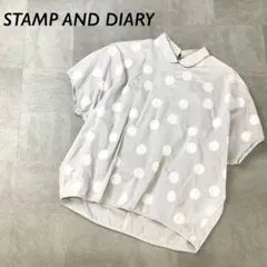 STAMP AND DIARY ドット柄 プルオーバー 丸襟 ブラウス グレーのサムネイル