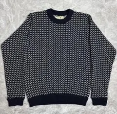 名作 ノルウェー製 80s L.L.Bean バーズアイ ニット M 鳥の目