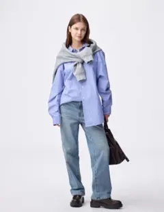 GUハイライズストレートジーンズ BLUE WOMEN S 標準丈 補正無し