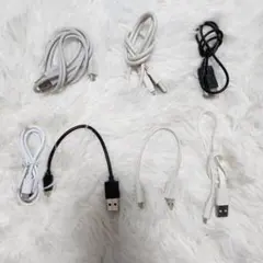 マイクロUSBケーブル 6本セット ホワイト ブラック