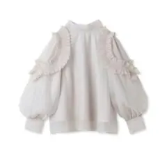 【snidel】　Sustainableプリーツオーガンジースルーブラウス