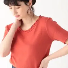 くすみオレンジ♪襟フリルプルオーバー　定価2640円