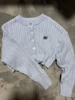 ライトブルー　 ケーブルニット グレイル