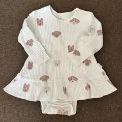 【gelato pique】いぬイラスト プリント長袖ロンパース