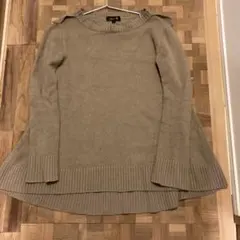 Drawer ドゥロワー カシミヤ カシミア 裏起毛フレア ニット トップス 1