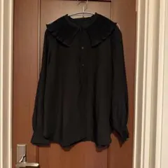 mimimimimicchan様専用　GU プリーツカラーブラウス(ブラック)