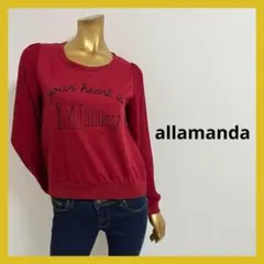 新品タグ付き allamanda 袖シースルー トレーナー 38 M レッド