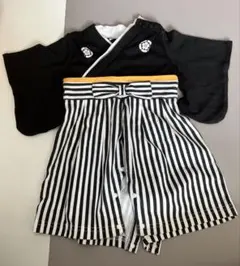 和風ストライプロンパース（黒・白）