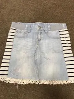 デニムストライプミニスカート 古着
