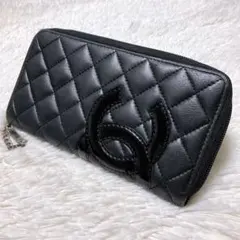 ♡希少♡シャネル CHANEL 長財布 カンボンライン　ファスナー ココマーク黒