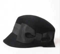 新品 CA4LA カシラ リボン付キャスケット ブラック 黒