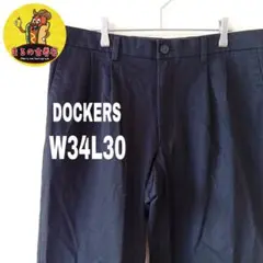 USA古着 DOCKERS　チノパンW34L30　ブラック　ツータック