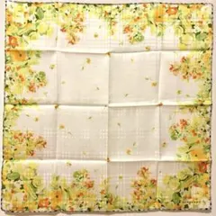 BURBERRY バーバリー ハンカチ 大判 花柄 シルク×コットン 56cm