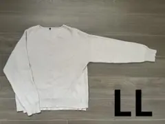 しまむら クロッシー ライトグレー Vネック ニット LL