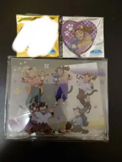 忍たま　ナンジャタウン　アクリルボード　ハート缶バッジ　平滝夜叉丸、浜守一郎