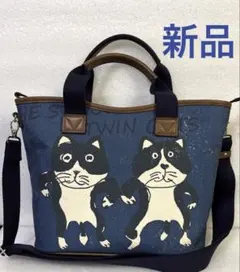 ハンドメイド☆岡山デニム☆ハチワレネコ☆4wayボストンバッグ - メルカリ