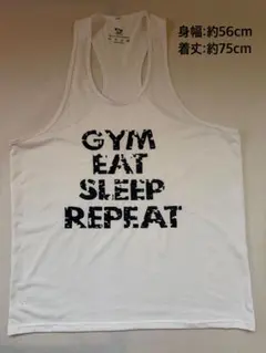 S-MUSCLE タンクトップ GYM EAT SLEEP REPEAT 筋トレ