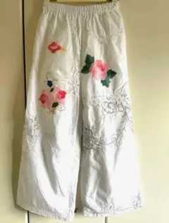 Riliy vintage カラー刺繍 パッチワークパンツ - メルカリ