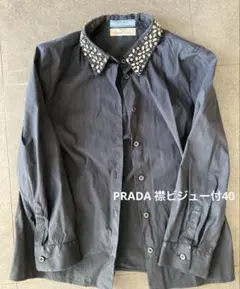 PRADA プラダspecial edition ビジュー襟レディース40 黒のサムネイル