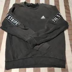 r*0様 (ジャンク)adidas ダークグレー トレーナー 3ストライプ