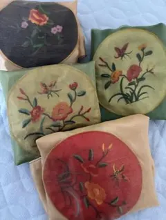花柄刺繍 クッションカバー 4枚セットのサムネイル