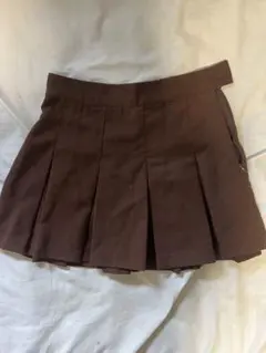 H&M DIVIDED ブラウン プリーツスカート ミニ丈のサムネイル