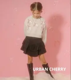 【サイズ140】URBAN CHERRY ブラック フリルレースアップスカート