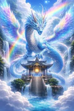 幻想的なドラゴンのイラストポスターa4紙沢光2枚セットプレゼント1枚